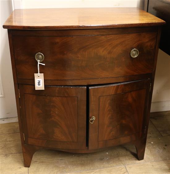 A Victorian mahogany bow front commode W.64cm